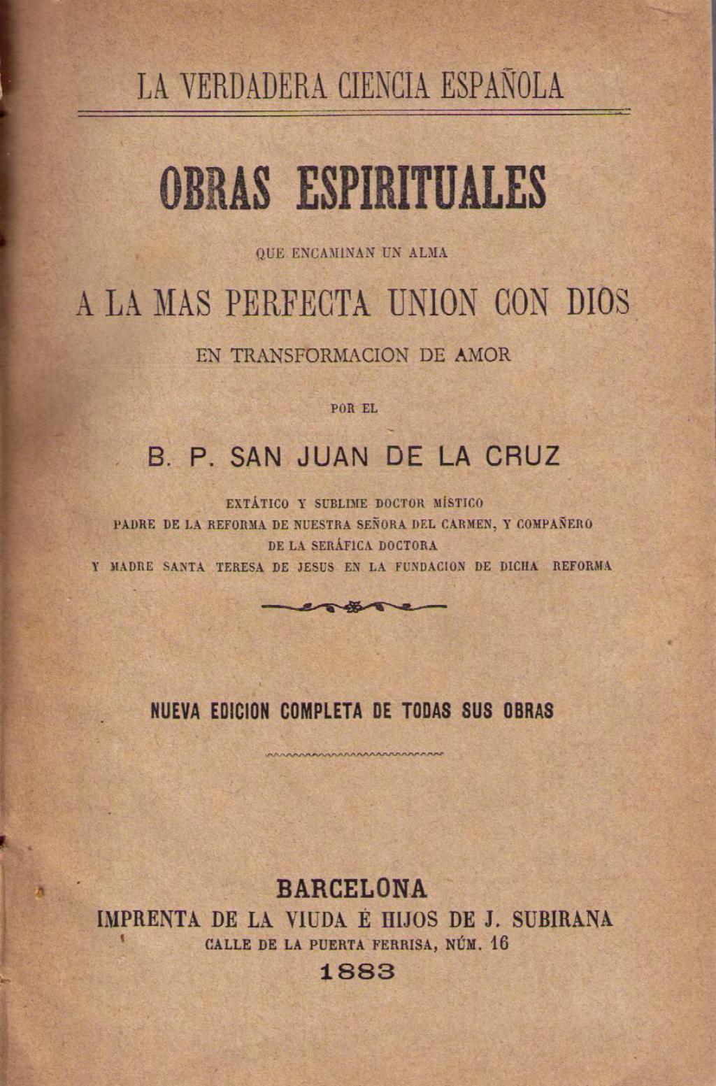 Coberta de Obras espirituales